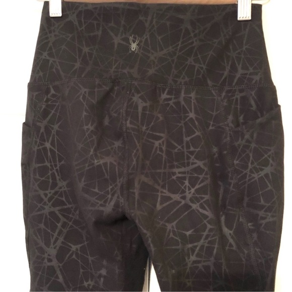 New-spyder Active Performance High Rise Legging SidePockets, Spyder Web Print LG - Picture 11 of 16